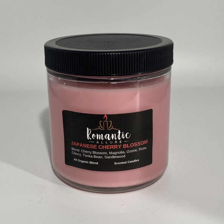 Japanese Cherry Blossom Glass Candle - Romantic Allure Candle Company